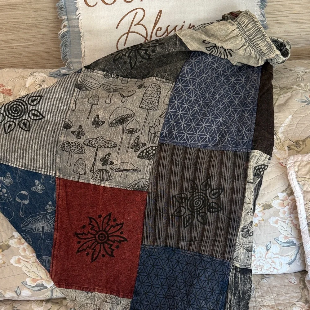 Patchwork Bohemian Harem Pants NWOT - Picture 4 of 16